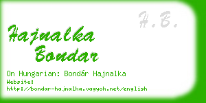 hajnalka bondar business card