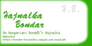 hajnalka bondar business card